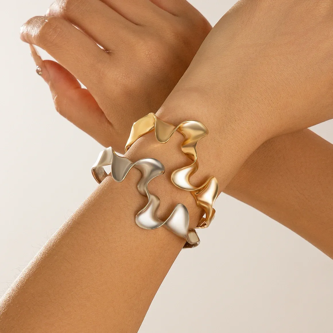 Sterling Silver Cuff Bangle Bracelets Vintage Style Open Cuff Arm Bangles,  Adjustable Geometric Wave Design For Women From Futuredream619, $2.32 |  DHgate.Com, image size:1160x1160