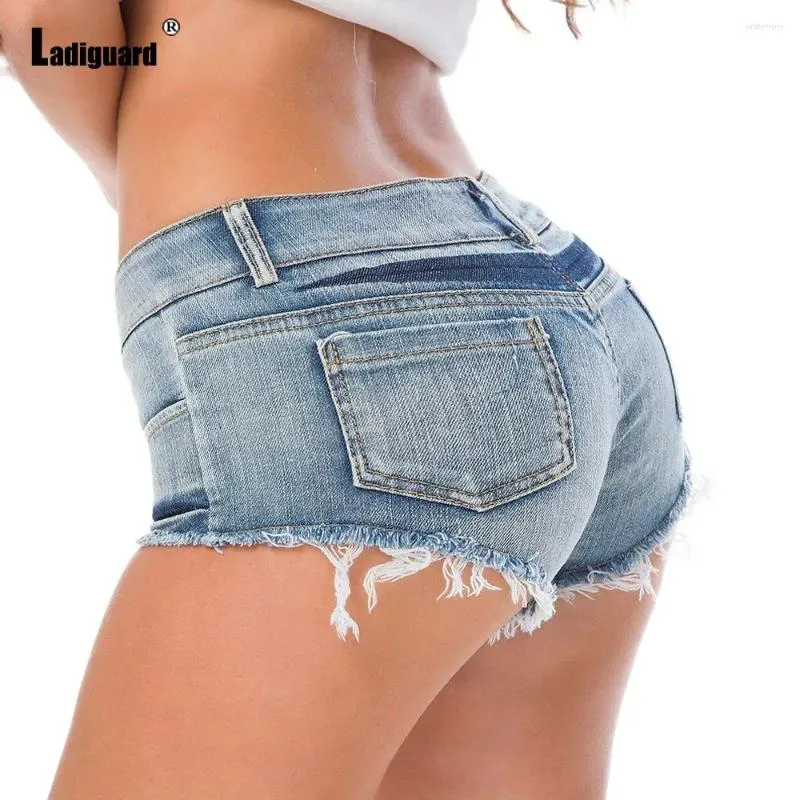 Damskie dżinsy Ladiguard Seksowna moda Raped Denim Shorts Kobiety Summer Symual Short Metties 2024 Damie Vintage Shredded Spodnie