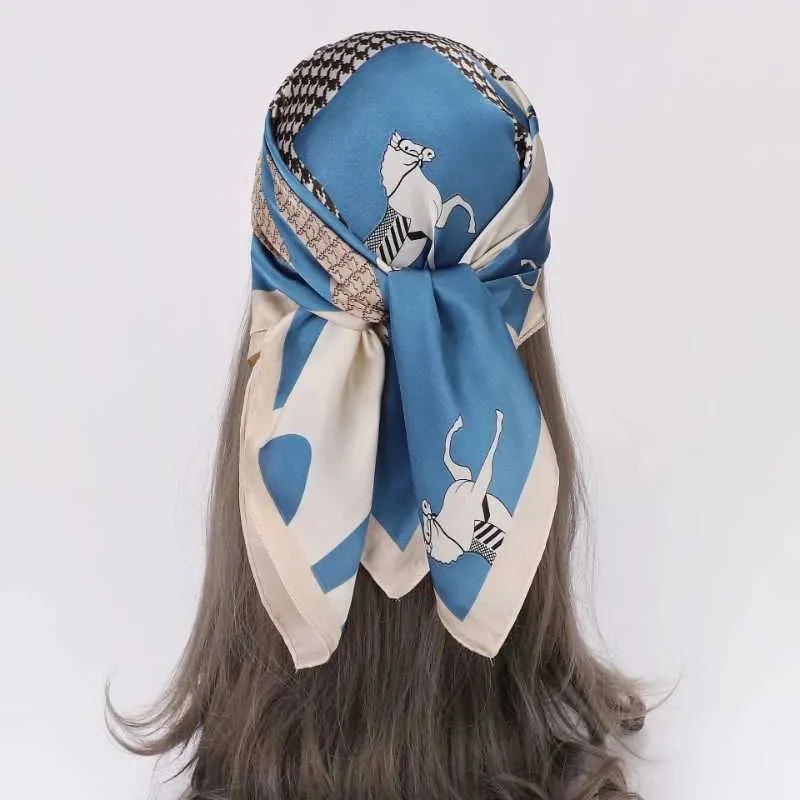 Bandanas Durag 2023 Spring en herfst nieuwe luxe ontwerp Silky Scarf Dames 70*70 cm klein hoofdband vierkant WR SHL Outdoor Soft Headscarf LA J240516