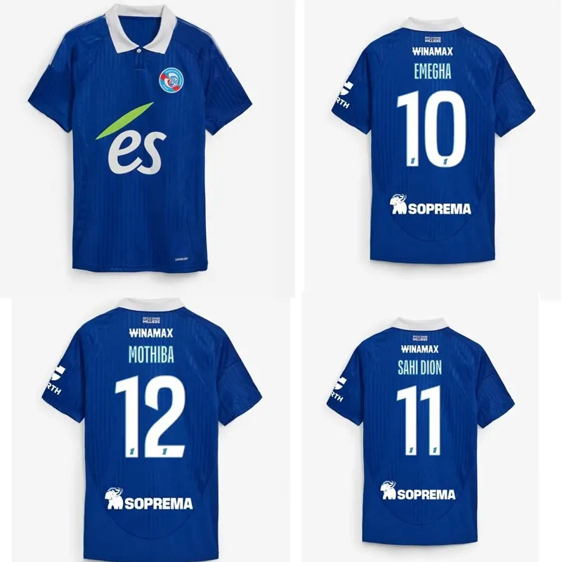 RC Strasbourg Alsace Soccer Jerseys 24 25 Bellegarde Gameiro Ajorque Maillot de Foot 3rd 2024 2025 Mothiba Emegha Sahi Dion Diliku Djiku Delaine Bakwa Football Shirt