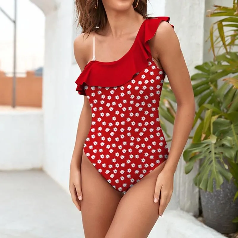 Maillot De Bain 1 Pièce Femme Gainant Push Up - Maillot Asymétrique Élégant Taille Haute
