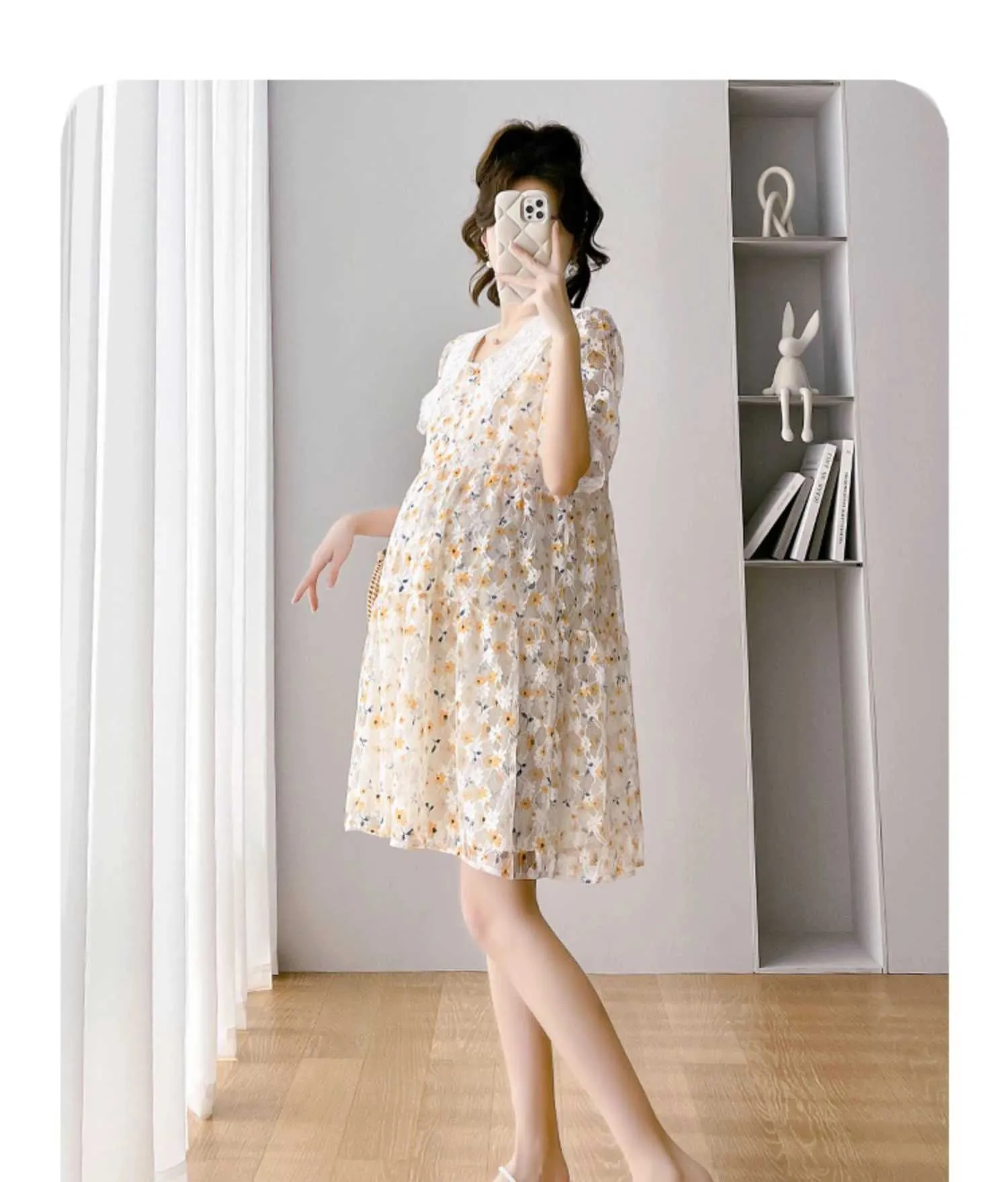knee length dresses for ladies Blush Striped Maternity Short Dress