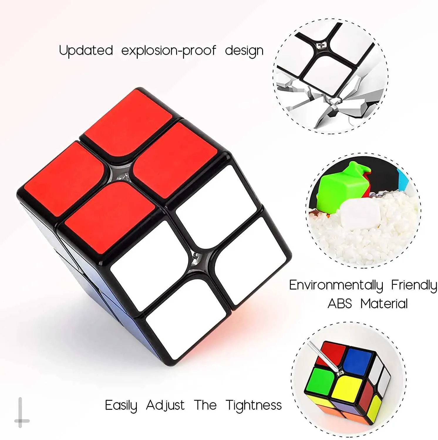Juego Speed Cube ROXENDA 4 En 1 - Cubos Mágicos 2x2, 3x3, 4x4, 5x5 Stickerless, Con Caja
