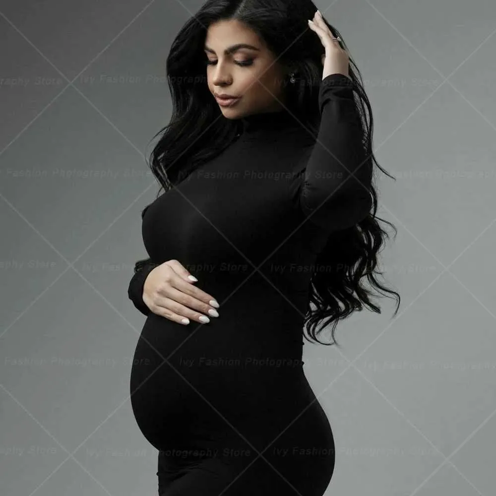 Maternity Dress Ankle-Length Sheath Turtleneck Full Sleeve Polyester Fabric  for Photo Shoot and Baby Shower from Dhgate Maternity Dresses - price 15.13