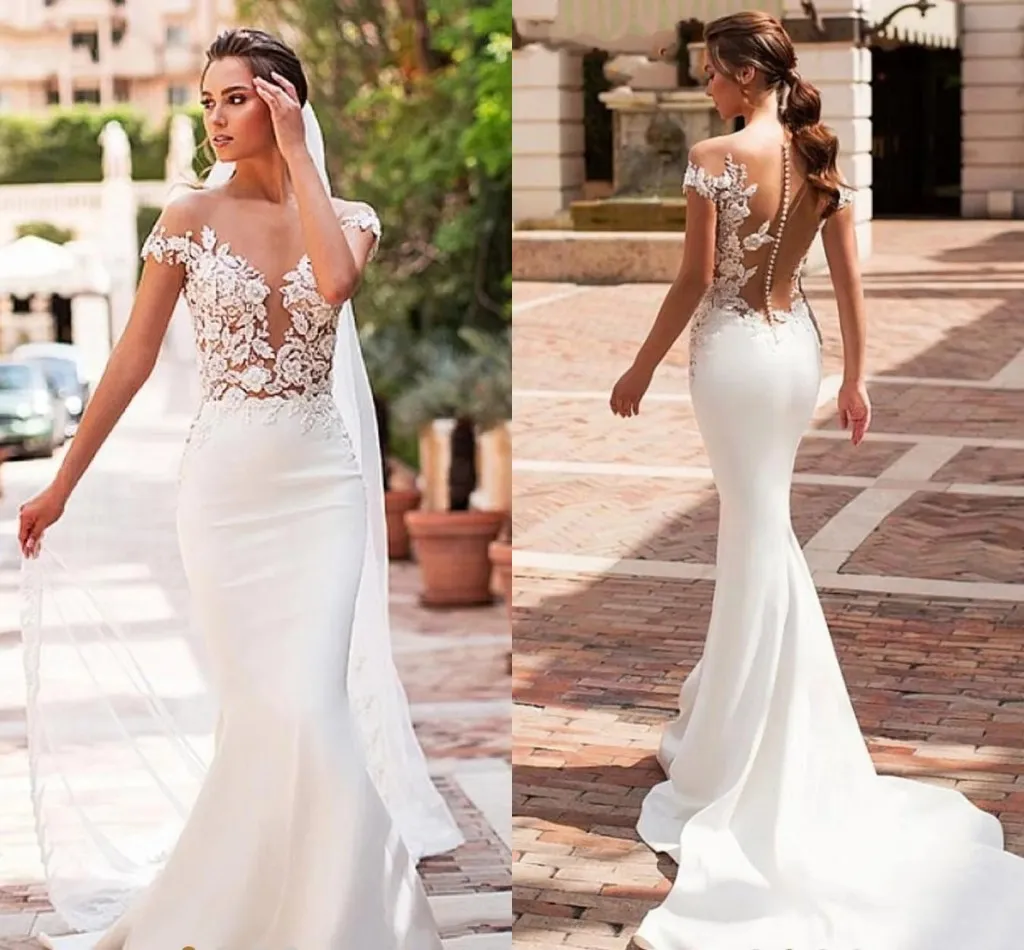 Mermaid Wedding Dress With Scoop Neck Classic Bridal