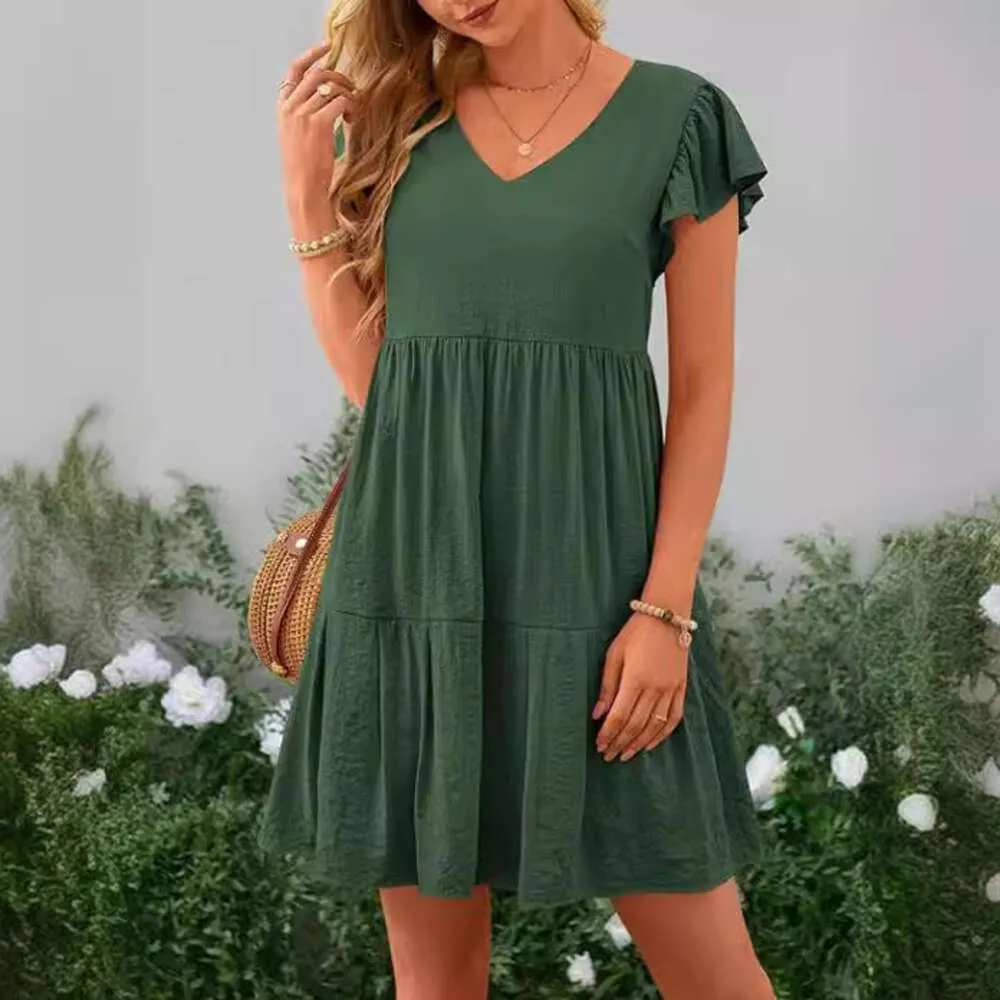 chinese dress ladies Elina Tiered Ruffle Babydoll Mini Dress