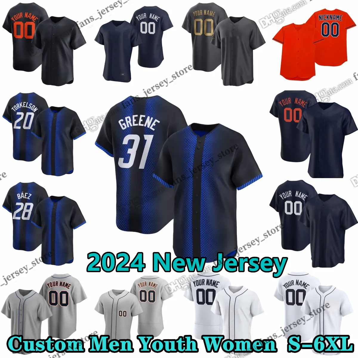 Custom S-6XL 21 Mark Canha Baseball Jersey 31 Riley Greene 4 Beau Brieske Andrew Chafin Kerry Timmerman Alex Faedo Jack Flaherty Jason Foley Tyler Holton Matt Manning