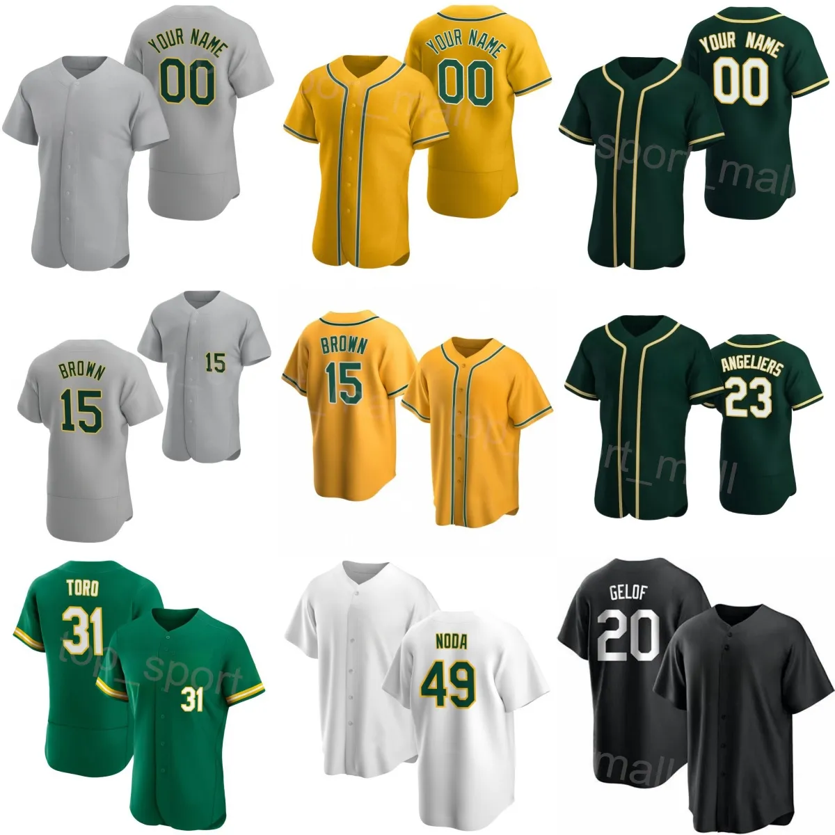 Men Kids Women Baseball 20 Zack Gelof Jerseys City Connect 33 JJ Bleday 23 Shea Langeliers 31 Abraham Toro 15 Seth Brown 49 Ryan Nombre personalizado Número Yundongjia