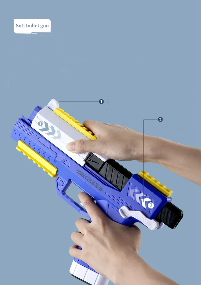 Soft Bullet Gun Manual Loading EVA Foam Dart Blaster Pistol With Quick ...