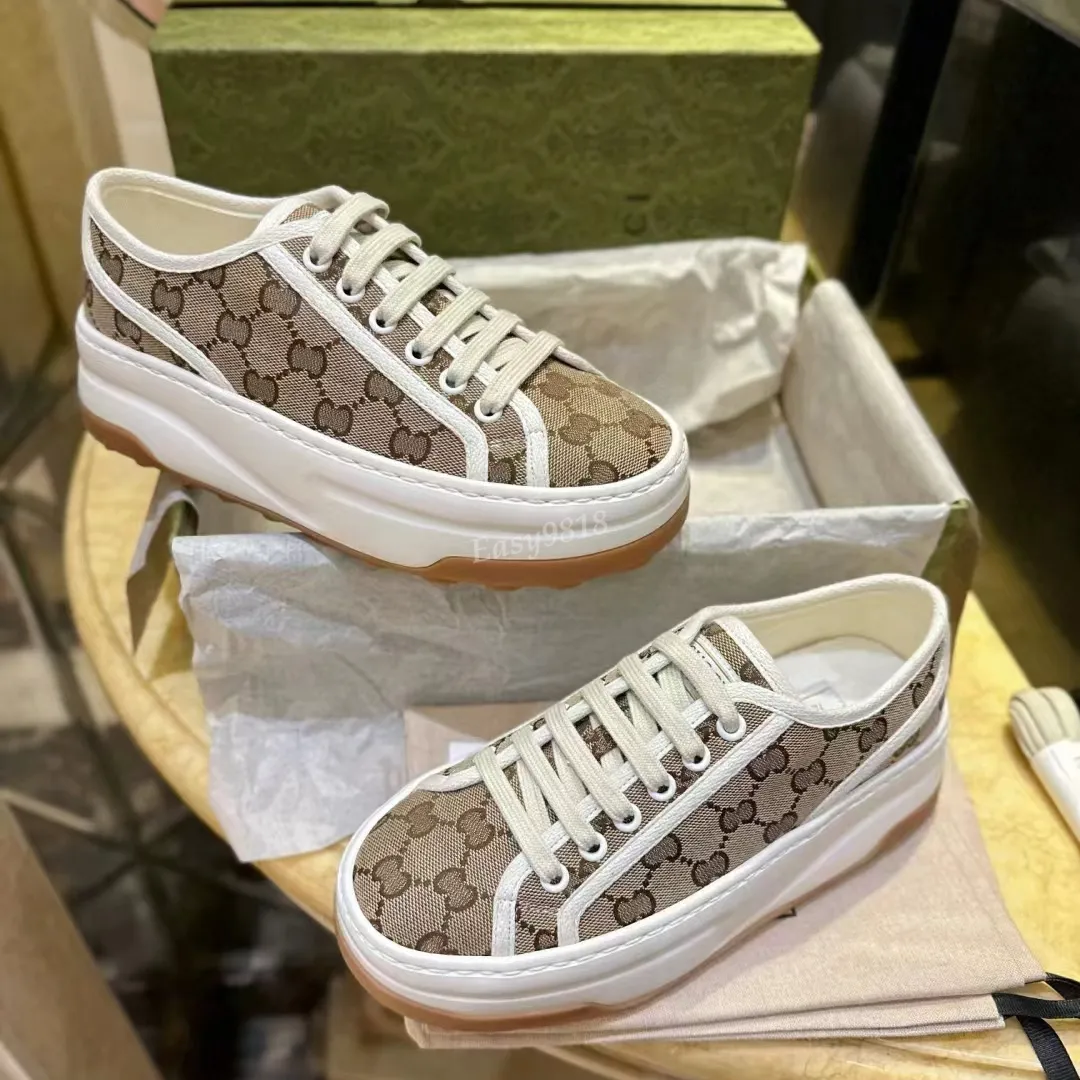gg Gucci Platform Canvas Tennis Shoes Designer Loafers Men Women Italy lowcut 1977 high top Letter g Sneaker Beige Blue Ebony Casual Shoe Jacquard