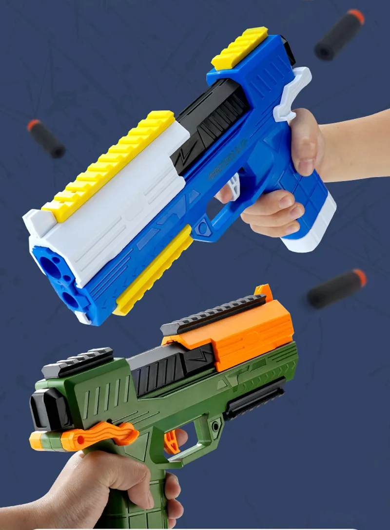 Soft Bullet Gun Manual Loading EVA Foam Dart Blaster Pistol With Quick ...