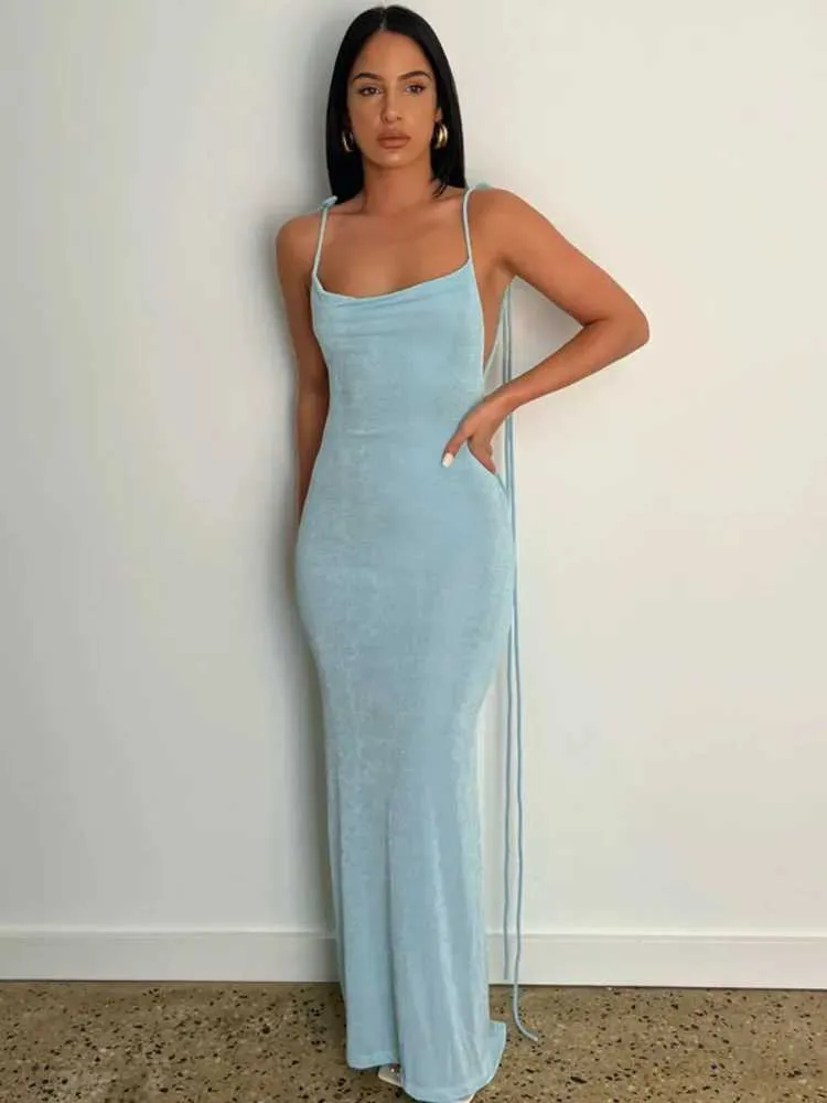 Backless Maxi Dress Women Summer Spaghetti Strap Velvet Floor-Length Slim Dress with Elastic Waist from Dhgate Runway Dresses - price 11.44 Backless Maxi Dress Women Summer Spaghetti Strap Velvet Floor-Length Slim Dress with Elastic Waist from Dhgate Runway Dresses - price 11.44