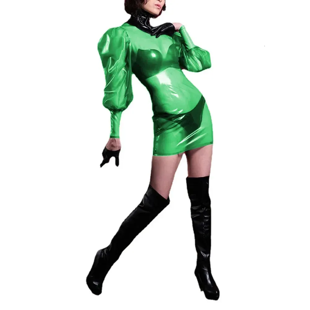 Clear PVC Puff Long Sleeve Turtleneck Bodycon Dress Floor-Length Polyester  Sheath Silhouette from Dhgate Urban Sexy Dresses - price 158.73