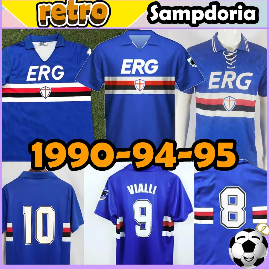 Retro Sampdoria Jersey 1990-91 - Mancini #10, Vialli - Vintage