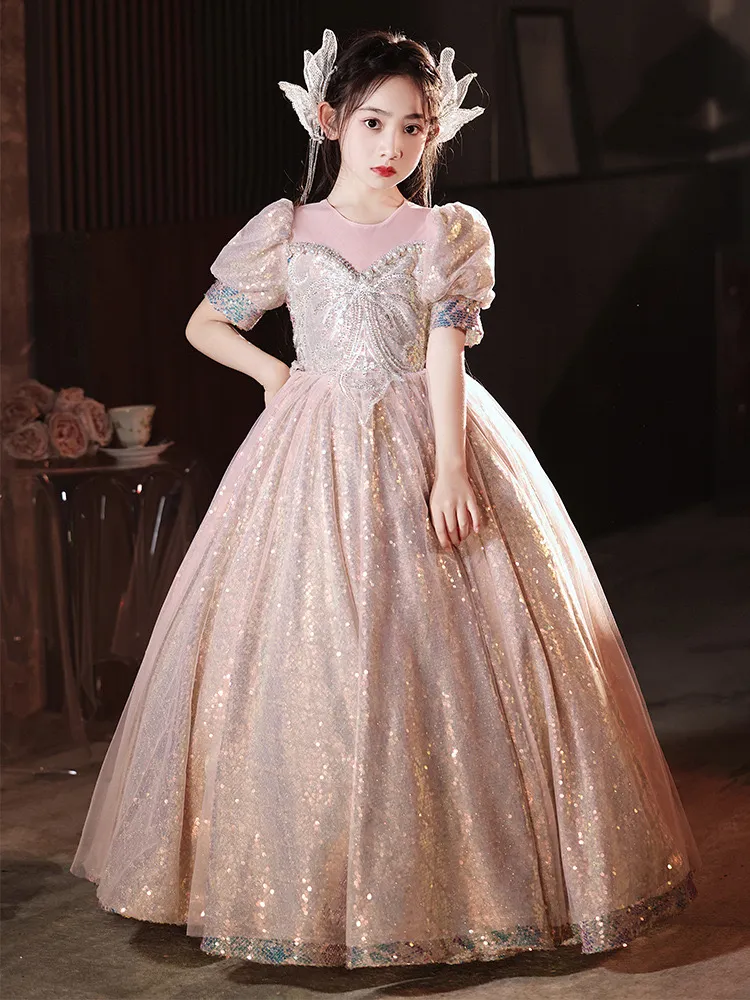 sequin long dresses for women Gorgeous A-line One Shoulder Long Sleeve Sparkle Sequin Prom Dresses, FC4389