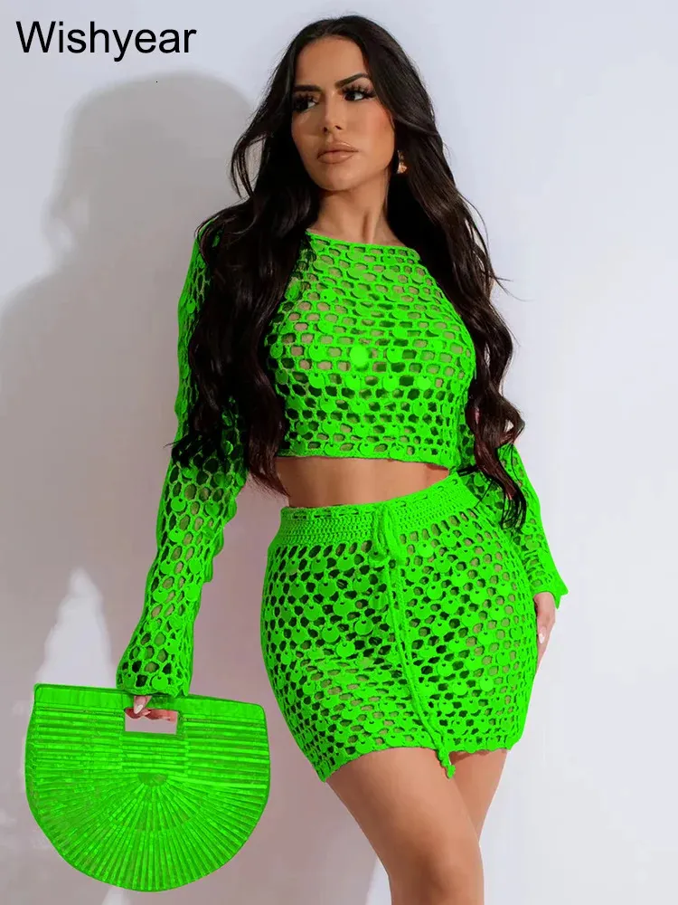 glitter 2 piece dress Emerald Green Sequins Two Piece Prom Dress with Pockets – FancyVestido