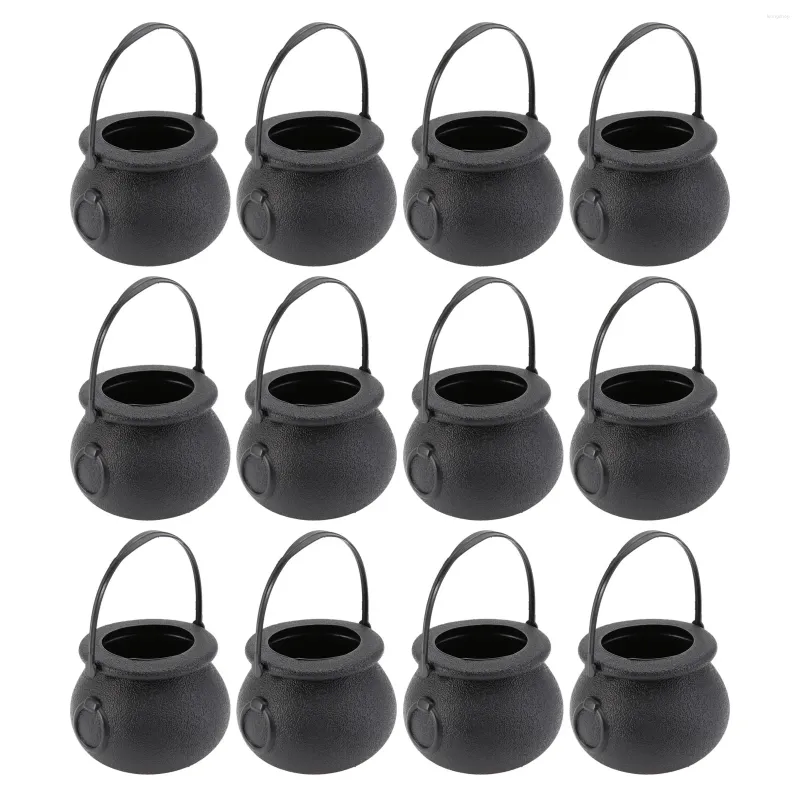 Opslagflessen 12 Candy Kettles Cauldron Handheld emmer voor feesthangende rekwisieten (5x7cm)