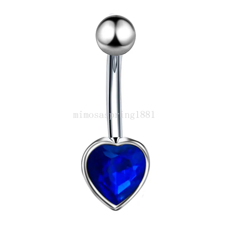 Anello di ventre del cuore zircone ombelico anello ombelico dell'ombelico bar piercing in acciaio chirurgico nombrigo ombligo donne sexy body gioielli