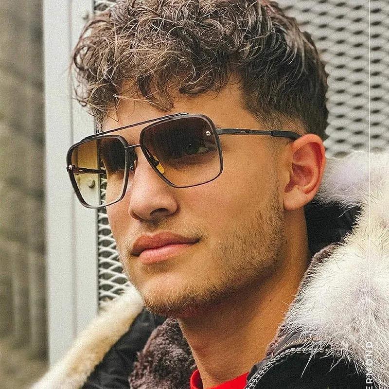 Vintage Metal Pilot Sunglasses For Men Square Punk Quay Eyewear With Big Frame By Luxury Brand From Jyy1201992 5.18 DHgate.Com