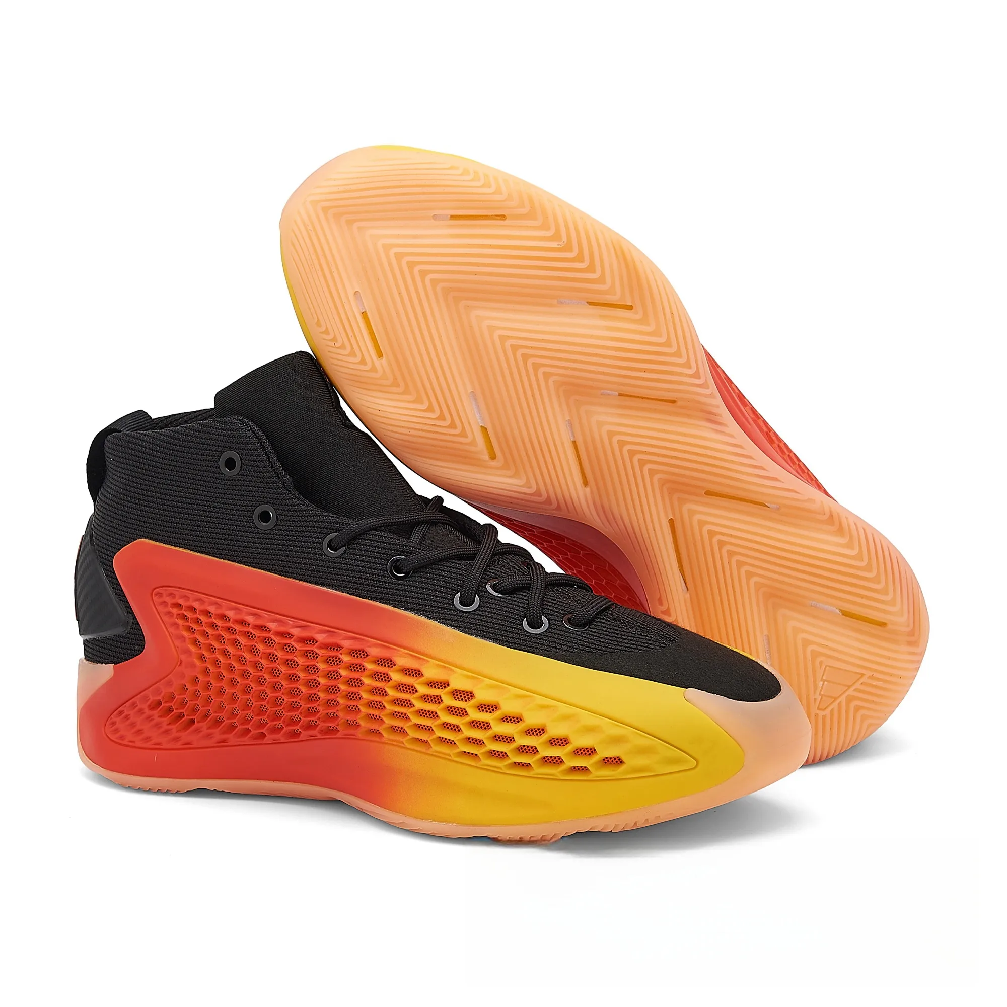 basketball shoes black and orange