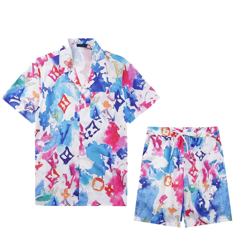 Hawaii Floral Print Beach Shirts Men's Designer Silk Bowling Shirt Men Summer Short Sleeve Loose Dress Shirt Hawaiian shirt, board shorts ss