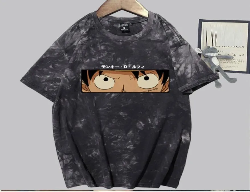 MEN039S Tshirts Japon Anime Bir Parça Tişört Harajuku Luffy Kısa Kollu Komik Tshirt Malemen039S2889922