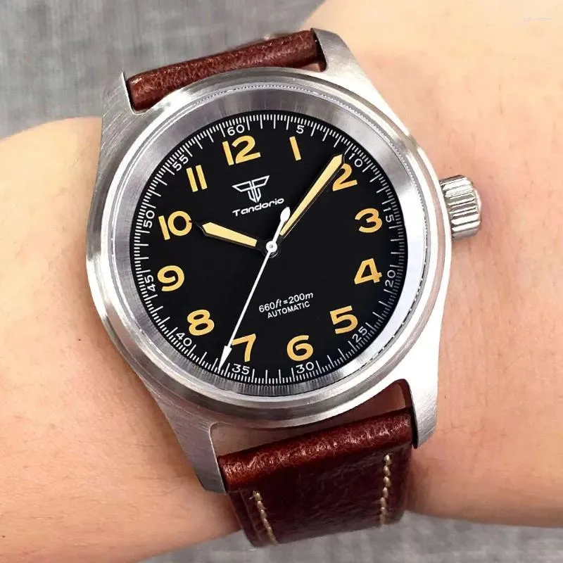 Tandorio Diver Watch: 39mm Khaki Field Automatic Mechanical