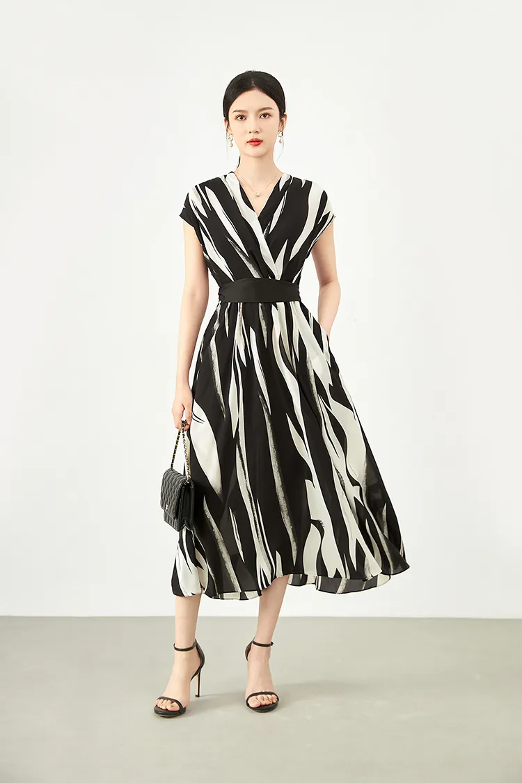Women #039;s Zebra Print V Neck Dresses with Short Sleeves for Casual High  Street Wear from Dhgate Runway Dresses - price 61.95