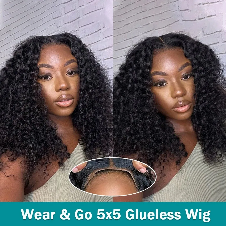 Wholesale Deep Wave Curly Short Bob 5x5 Curly Closure Wig With HD 13X6 Frontal And 13x4 Lace Front Glueless Closure 10A 10A From Brandedskincare 17.84 DHgate.Com