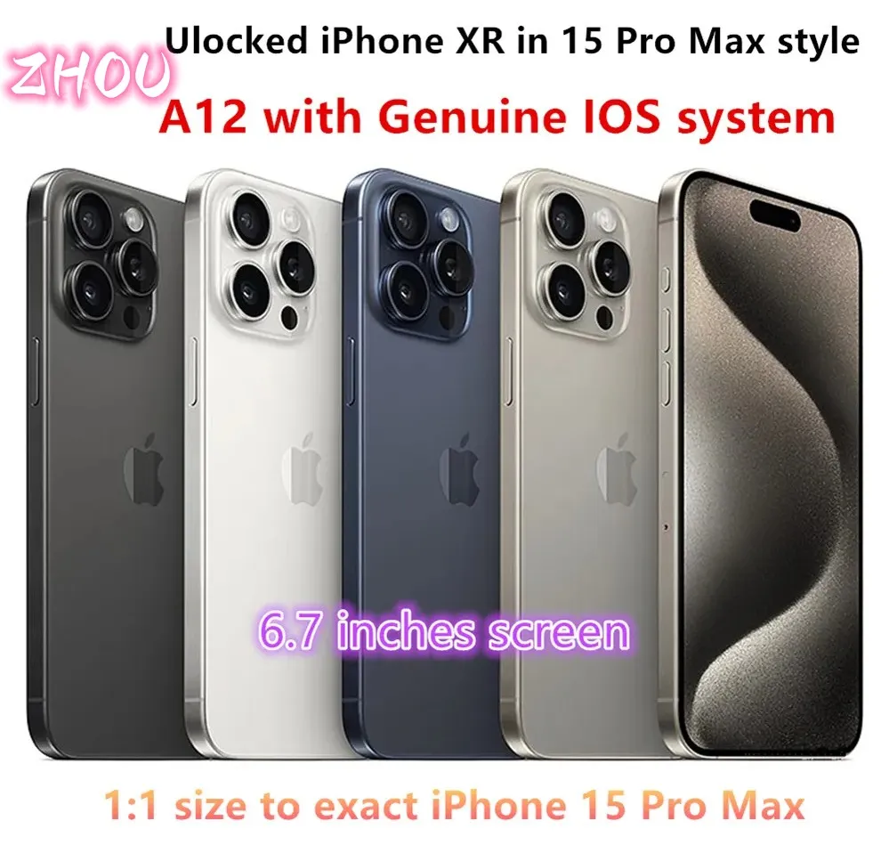 Unlocked IPhone XR 6.7 Converted To IPhone 15 Pro Max Appearance