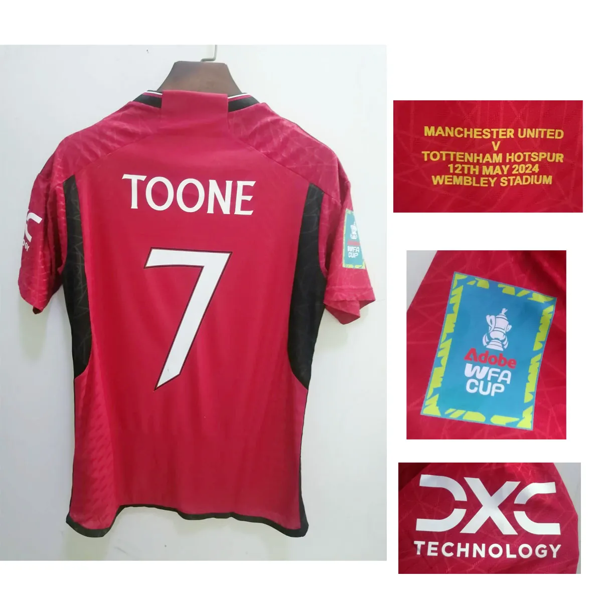 2024 WFA Cup Final Player Issue Vintage Football Shirts Toone Malard