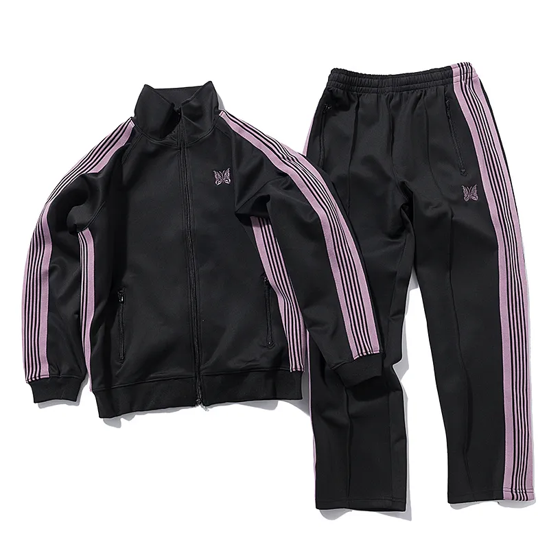 Mens Oversized Black Track Jacket With Butterfly From