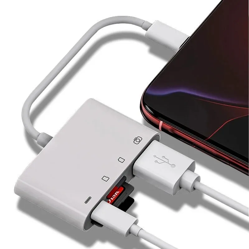 Type C to SD Card Reader OTG USB Cable Adapter for Micro SD/TF Cards ...