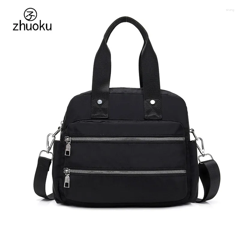 2024Nylon Waterproof Messenger Bag Casual Crossbody Tote Handbag for Women by ZHUOKU