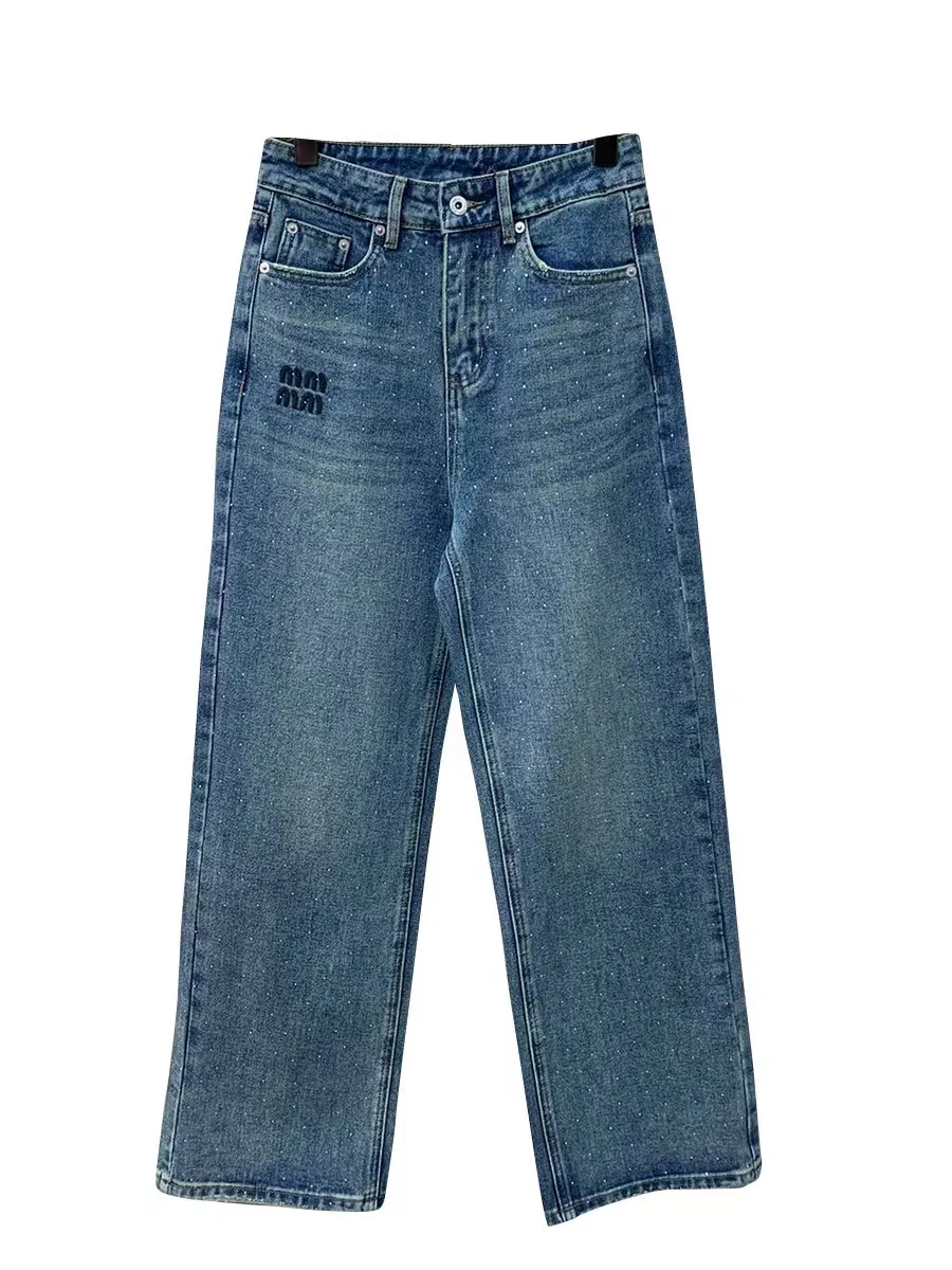 【VIP価格】MIUMIU JEANS IN DENIM E CAMOSCIO DHgate.com:Miu Diamonds Sparkle Womens Designer Jeans