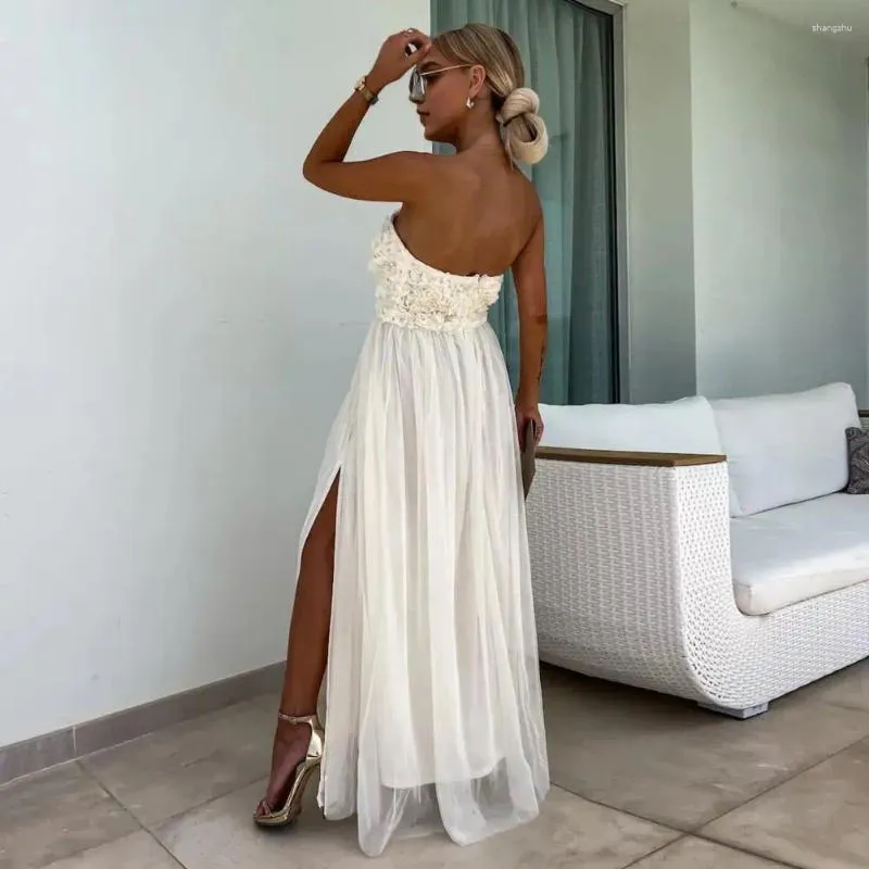 knee length dresses for ladies Sea Level Sunset Strapless Cotton Gauze Cover-Up Top in White at Nordstrom, Size Large