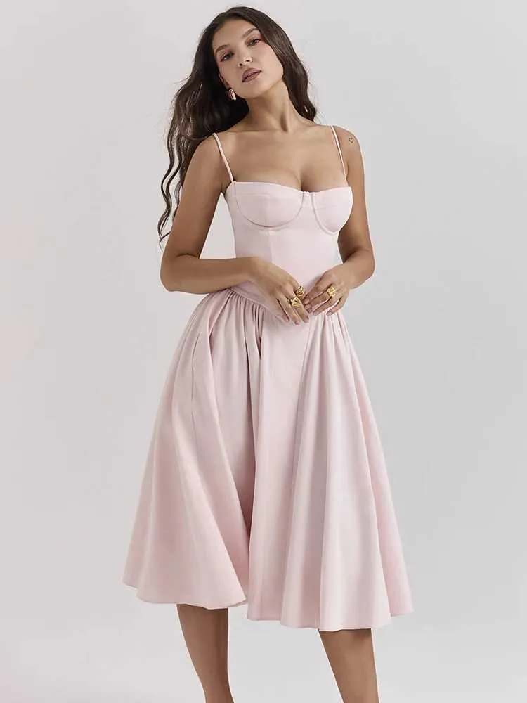 HOUZHOU Elegant Long Pink Bridesmaid Dresses For Women