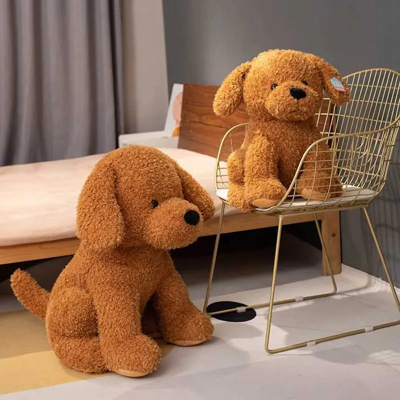 Kaii Sitting Teddy Dog Plush: Lifelike Poodle Appeasement Toy with