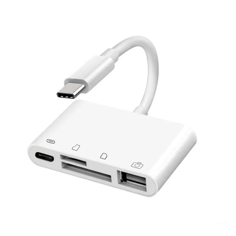 Type C to SD Card Reader OTG USB Cable Adapter for Micro SD/TF Cards ...