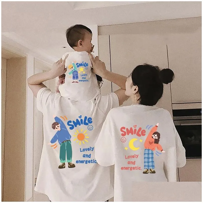 Summer Fashion Family Matching Tees Cartoon T Shirt And Pants For Father Mother Daughter Son And Kids Look Drop Delivery Available From Mx home 13.9 DHgate.Com