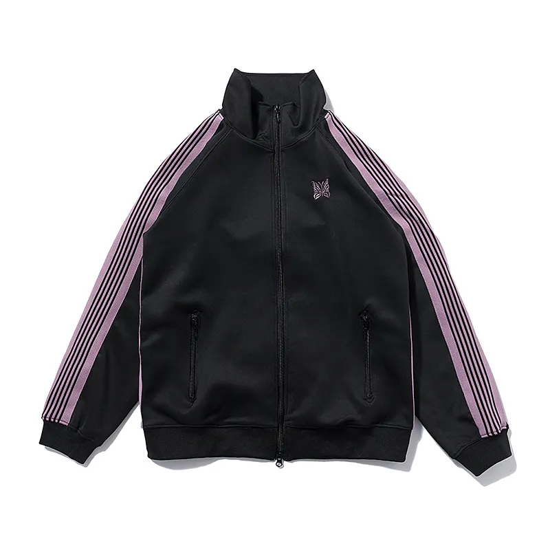 Mens Oversized Black Track Jacket With Butterfly From