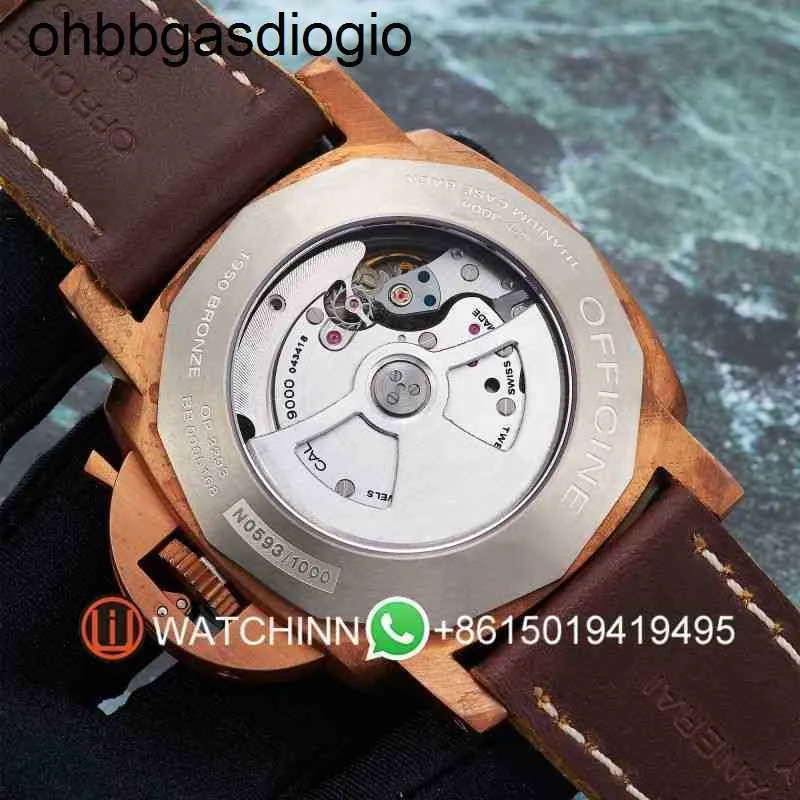 Luksusowe zegarki projektanta panerassów obserwowanie męskiego mechanicznego ruchu na rękę 47 mm brązowy projektant 7mn3 zegarek