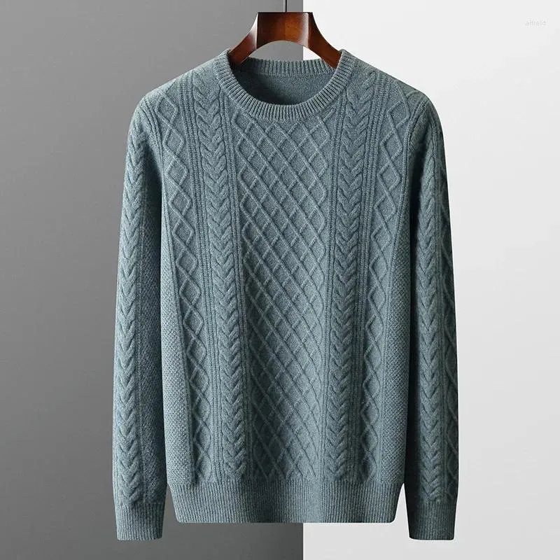 Thickened Merino Wool Thick Wool Sweater Mens With Twist Flower Design For Autumn Winter Knitting And Pullover Style From Alfreld 135.61 DHgate.Com