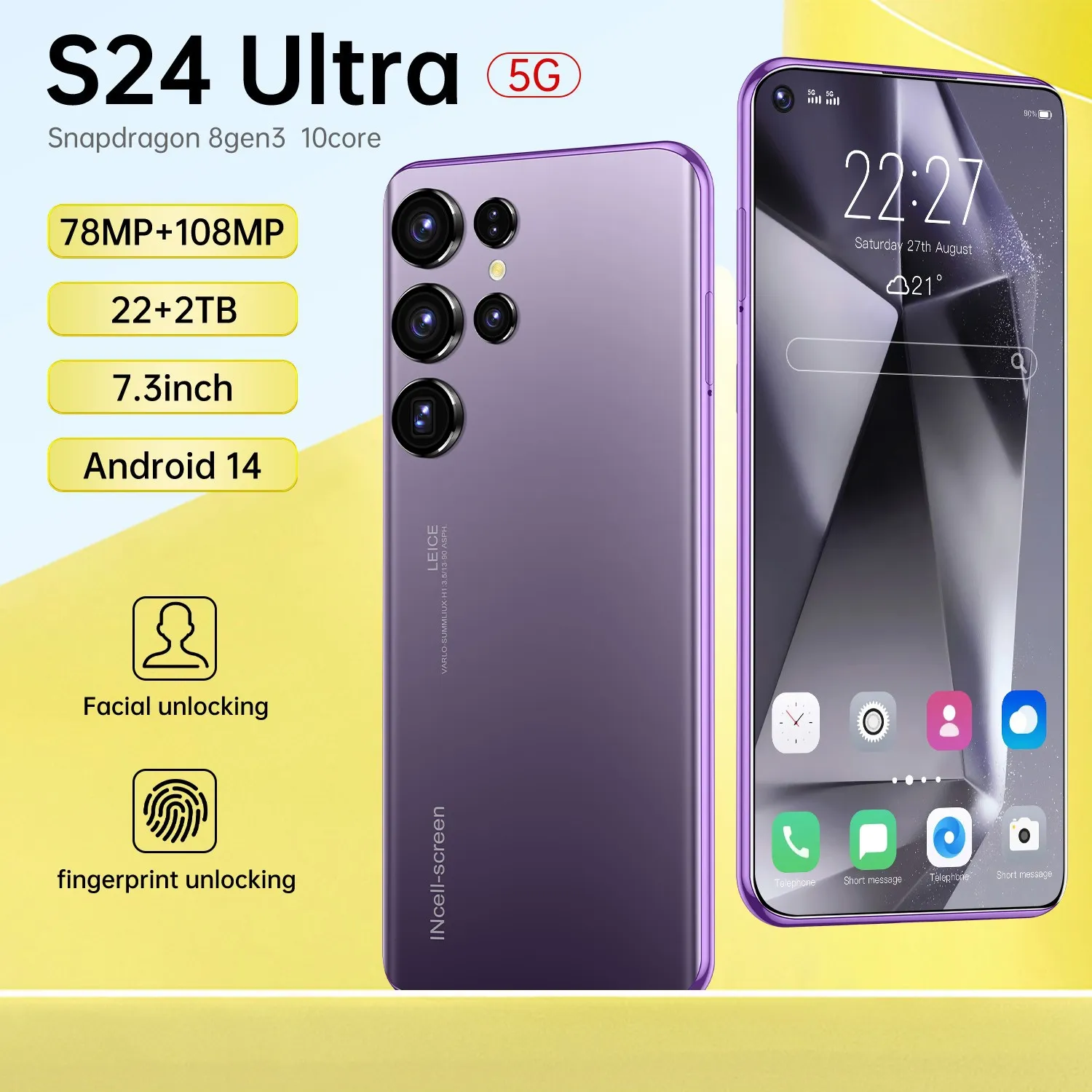S24 Ultra True 3G 4G 5G Смартфон Android 6.6 Большой Экран 13 Миллионов  Пикселей 2 ГБ+16 ГБ Дешевые Мобильные Телефоны. От Kingberry2014, 6 766  руб. | DHgate
