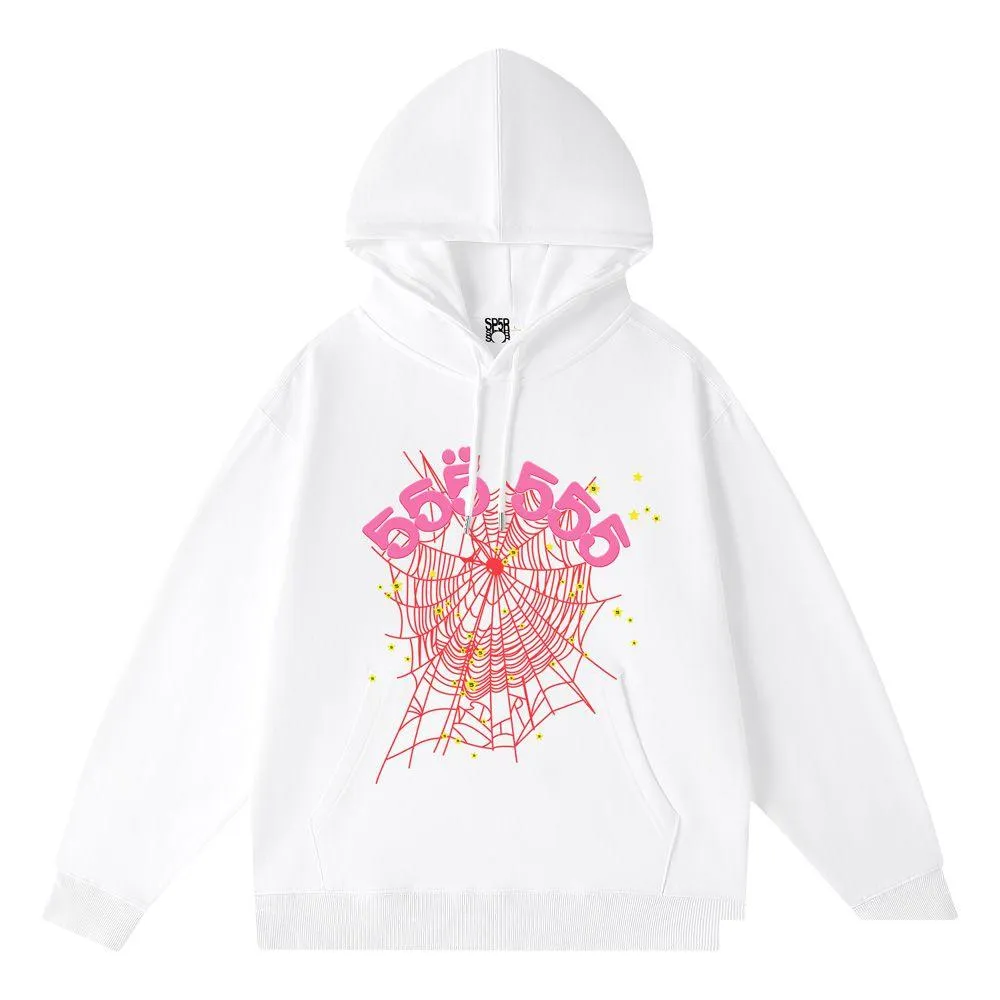 Mens Hoodies Sweatshirts Black And White Designer Hoodie Womens Fashion Clothe Baseball Plover High Quality Foam Print Spider Web Grap Dhkni