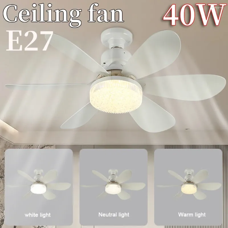 Потолочные светильники E27 вентиляторы 40 Вт люстое время для вентилятора декоративное фанатичное 3 скорость электрическая для гостиной кухни