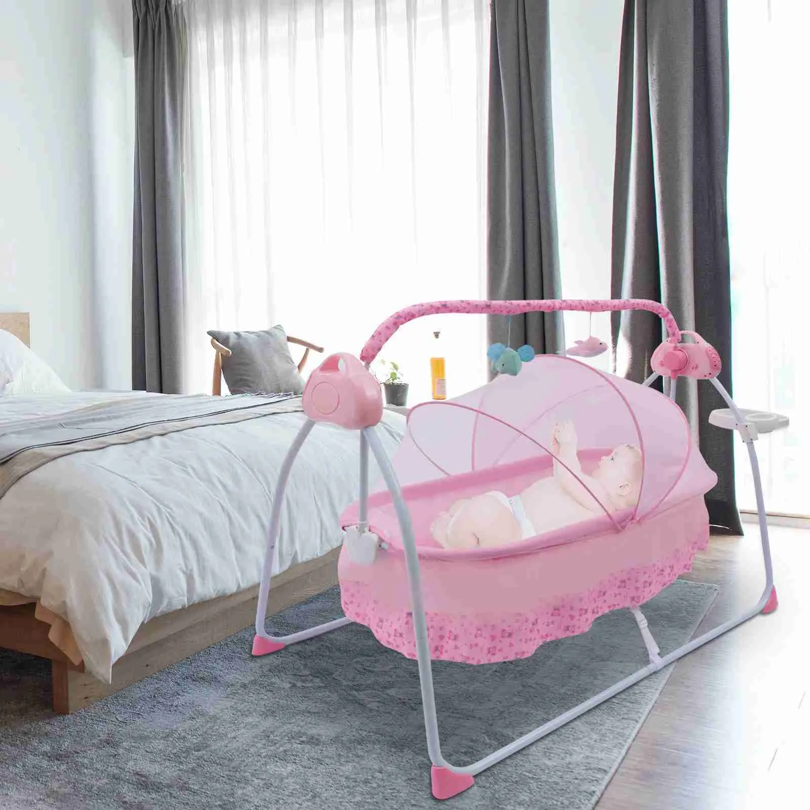 Bedding for swinging crib online