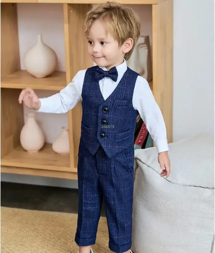 DHgate Adorable Baby Boys 1st Birthday Outfit Formal Portrait Suit for Special Occasions Baby Kids Maternity