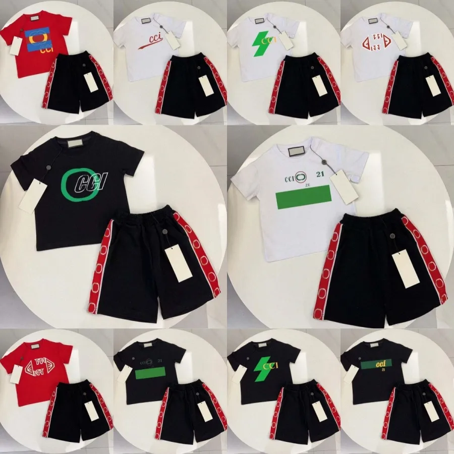 Детские футболки с коротким рукавом наборы одежды для малышей дизайнерский бренд для мальчиков девочки молодежь детские детские костюмы штоп