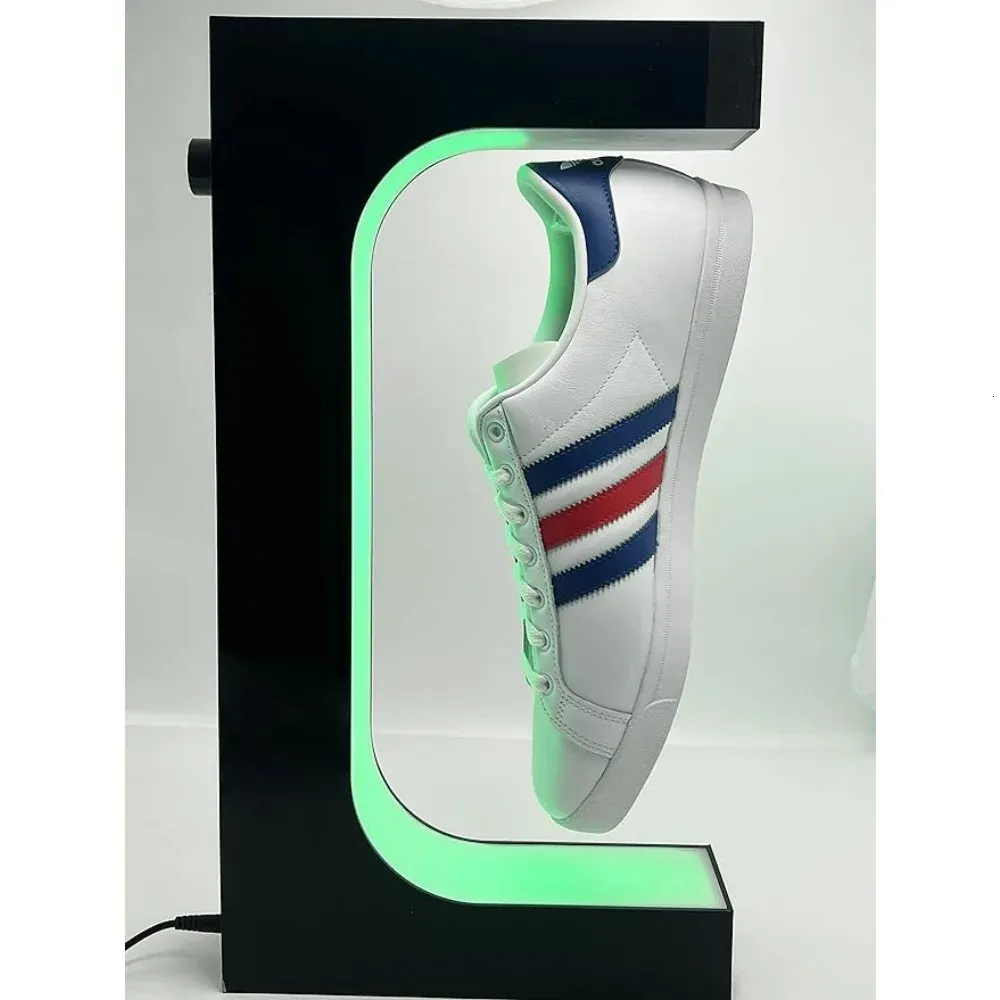 Vertical Shoe Rack With LED Lights Magnetic Levitating Sneaker